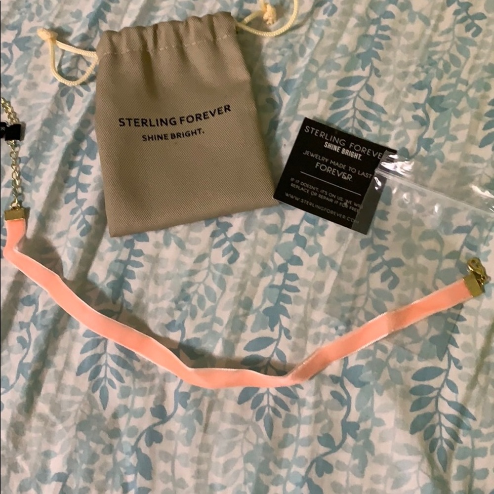 Peach velvet choker